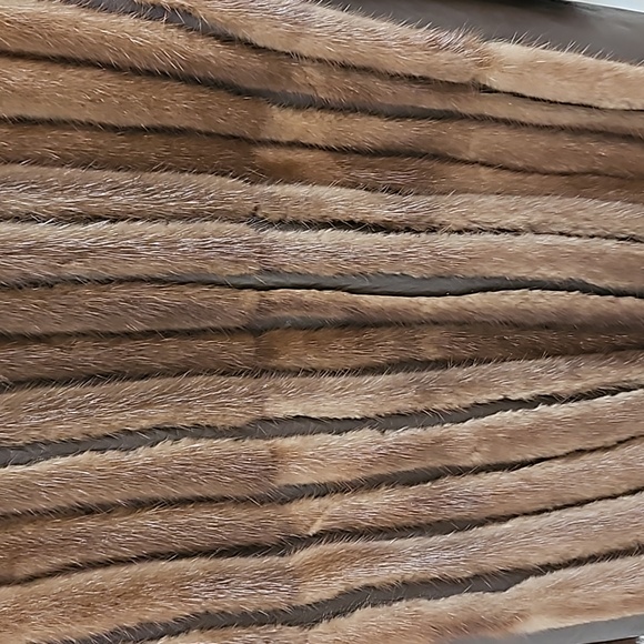 Vintage Genuine Mahogany Mink Sectioned Fur Coat W/Leather (70s-80s) Size XS - Picture 3 of 14